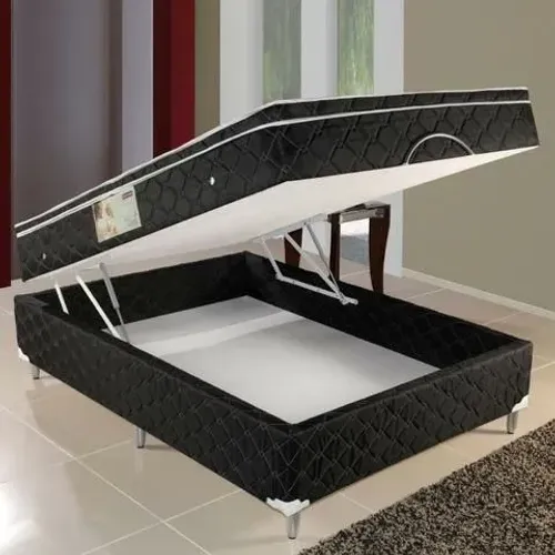 Cama Box Baú Casal Espuma Acoplada
