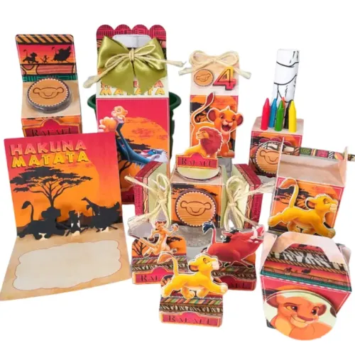 Kit festa infantil Personalizado 10 itens - Rei Leão
