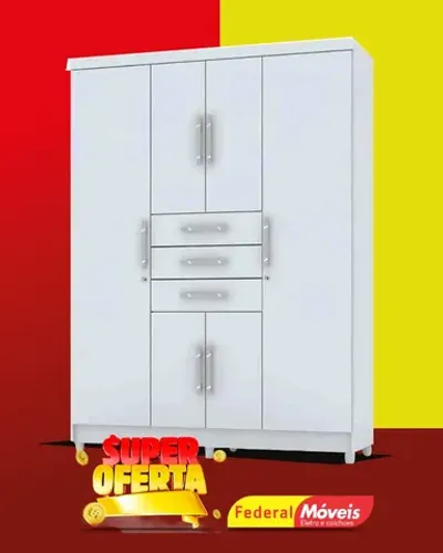 Guarda Roupa Solteiro 6 Portas e 3 Gavetas Promoçao Fazemos Entrega Novo