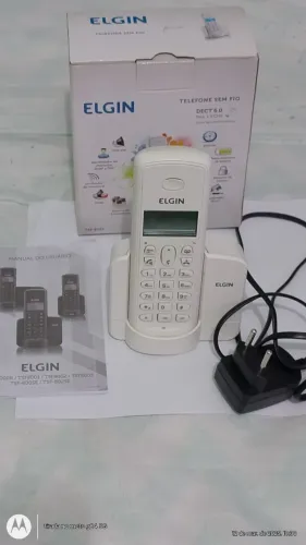 Telefone Sem Fio Elgin -TSF-8001- Com Viva-voz Branco Branco-Semi novo