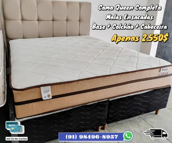 CAMA QUEEN COMPLETA, MOLAS ENSACADAS
