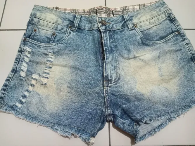 Shorts Jeans Destroyed Feminino