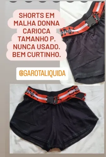 Shorts em Malha Donna Carioca P - Nunca Usado