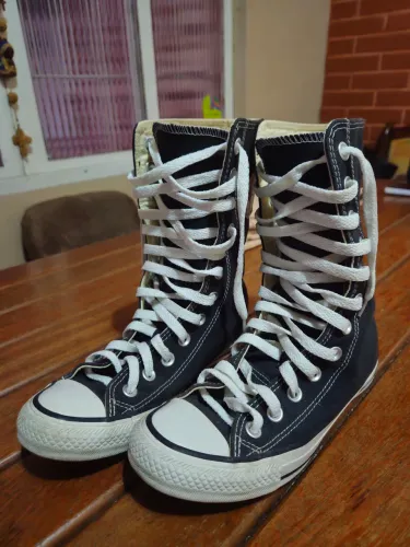 converse chuck taylor all star x-hi preto tamanho 34 - usado