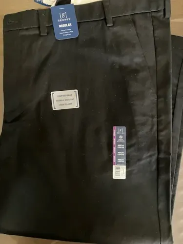 Calça Masculina Premium George Stretch (Tamanho Grande 48x30) Cor Preta (Importada)