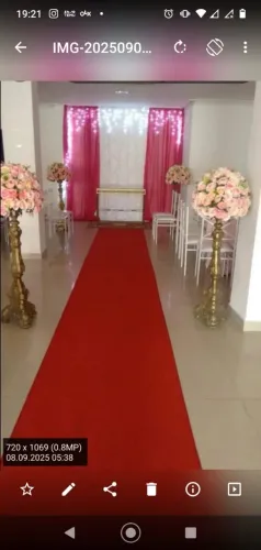 TAPETE DE CORREDOR 20m PARA EVENTOS ( VÁRIAS CORES )