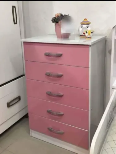 Cômoda Infantil Rosa 5 Gavetas
