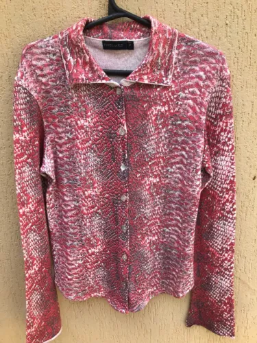Cardigan Vermelho Estampado Thelure (Usado)