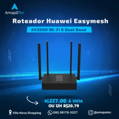 ROTEADOR HUAWEI WiFi Wi-Fi 6 Plus 3000Mps