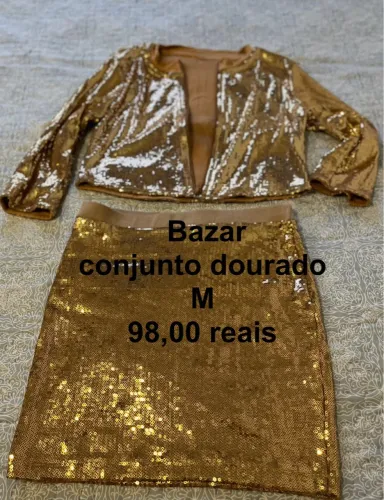 Conjunto dourado M - Bazar