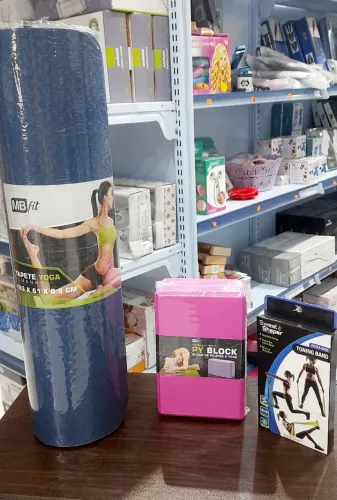 Kit Yoga Completo - Tapete, Bloco e Faixa Elástica