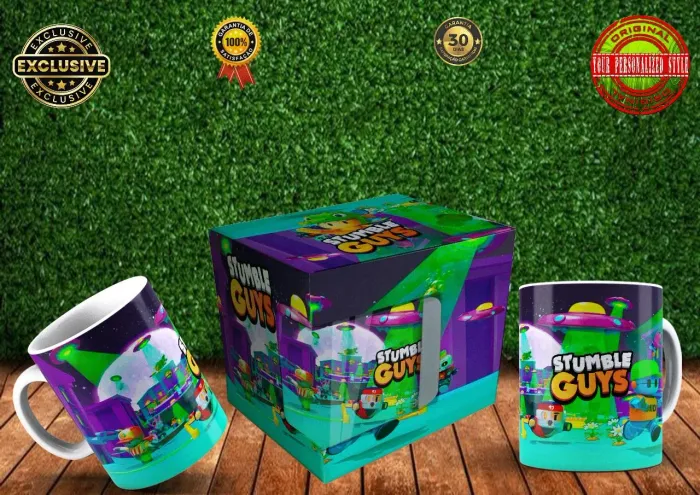 Caneca personalizada stumble guys + caixinha profissional.