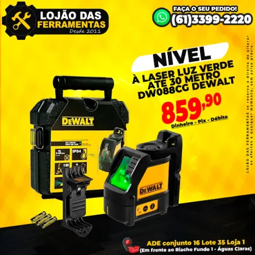Nível à Laser Luz Verde Até 30 metro Dw088Cg Dewalt