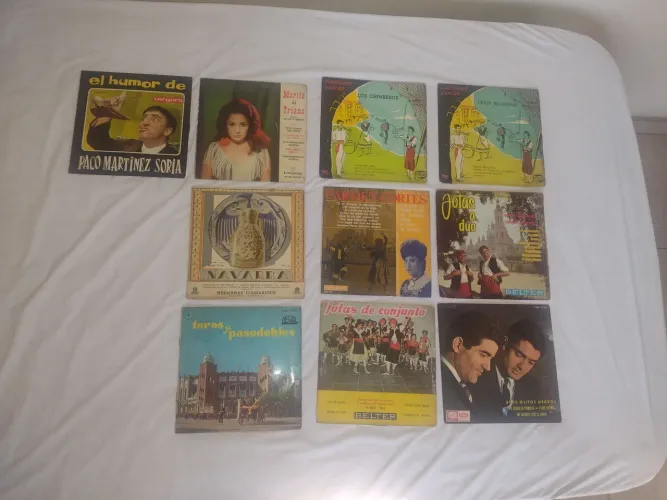 10 discos compactos de vinil espanhóis usados