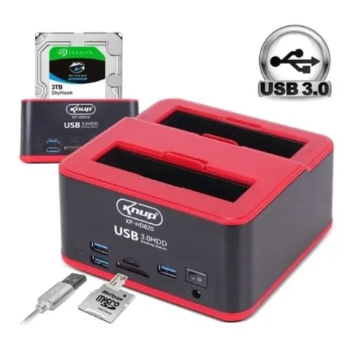 Dock Station Para 2 Hds Sata Que Faz Cópia KP HD820 Novo Loja Coimbra Computadores