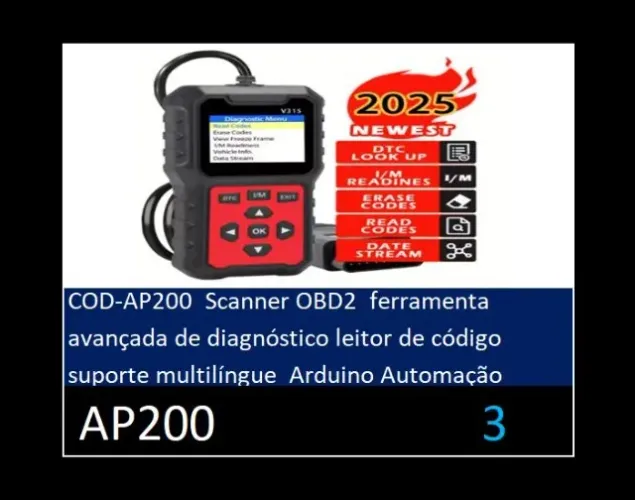 Scanner OBD2  ferramenta avançada de diagnóstico leitor de código COD-AP200  