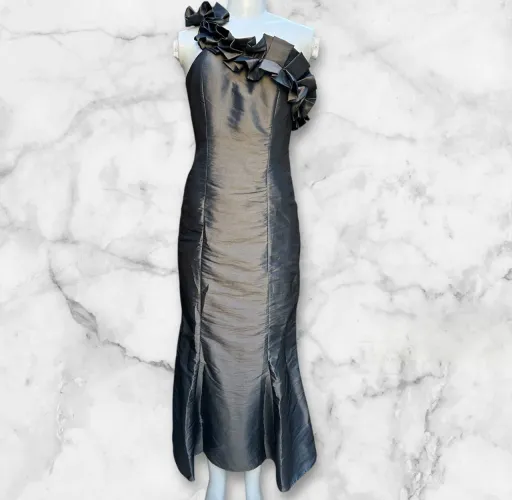 Vestido de Festa Prata Helvana Guerreiro - Usado 1x - Tam