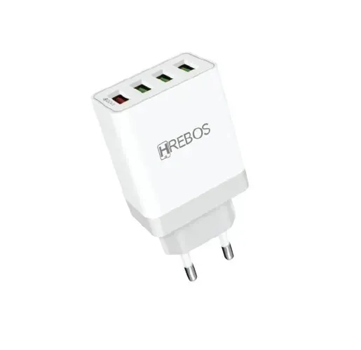 Carregador de Parede Hrebos HS-385 3.6A 18W Branco Bivolt (4 USB) - WZetta
