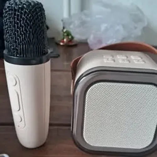Karaoke 1 microfone portatil k12, sistema de alto-falantes Bluetooth promoção