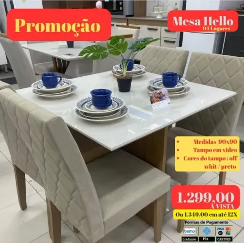 Mesa de jantar com 4 lugares /// entrega imediata