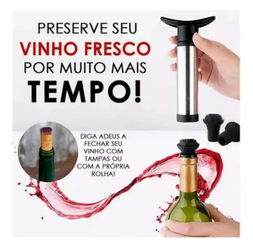Tampa a vacum para vinhos