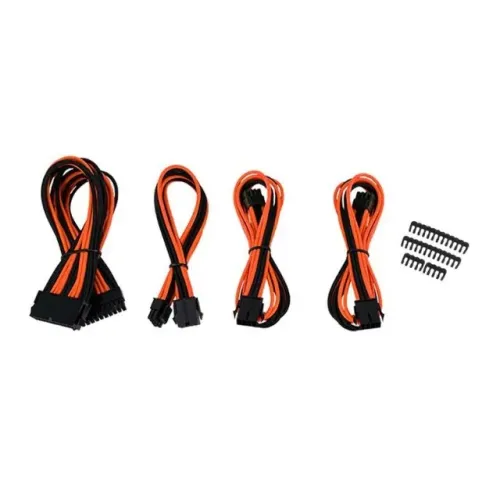 PICHAU GAMING kit cabo sleeved preto/laranja + AKASA black cable comb kit