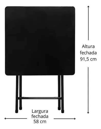 Mesa dobrável de metal