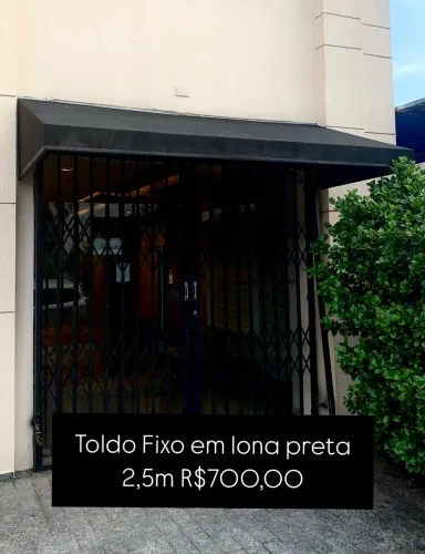 Toldo Fixo em Lona Preta 2,5m - Usado