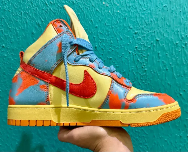 Tênis Nike Dunk High 1985 "Orange Acid Wash"