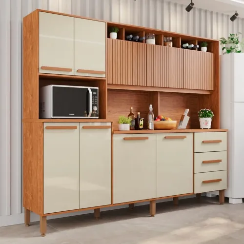 Armário de Cozinha Angelina Prime 2,40 m Frisada- Produto Novo