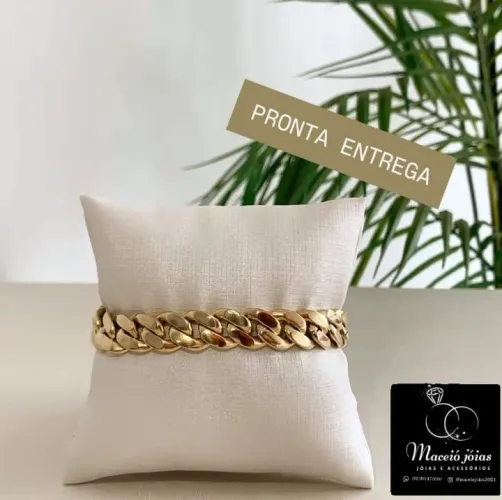 PULSEIRAS MASCULINAS BANHADAS A OURO 18KILATES 