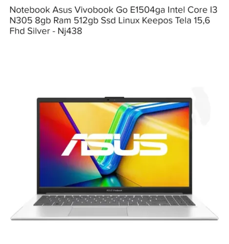 Notebook Asus vivobook go E1504ga 512gb