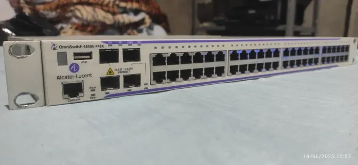 Alcatel Lucent Omniswitch 6850e-p48x + Fonte Ps-900ac-p (Usado) 2 portas de 10gb sfp+