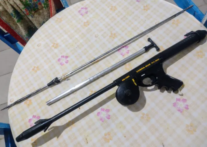 Arpão Arbalete p/ Pesca Submarina Mini Cobra c/ Bomba<br>