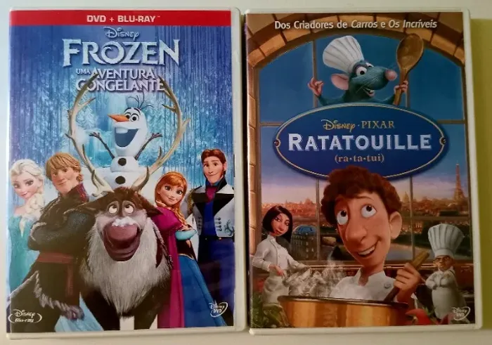 Kit 02 Dvds Ratatouille e Frozen Dvd e Blu-Ray 