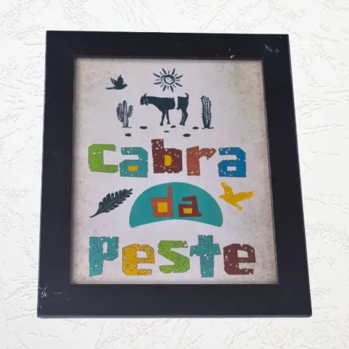 Quadro Decorativo com Moldura Cabra da Peste Estilo Rústico com Identidade Nordestina