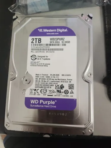 HDD 2TB roxo WD23PURZ equipamentos de vigilância