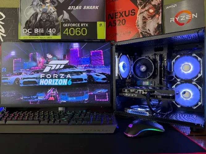 PC Gamer Ryzen 7-5700 A520M 8gb SSD-256gb M2-1tb RTX-4060 Galax 8gb