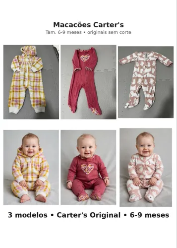 Macacões Carters Bebê Menina 6-9 meses
