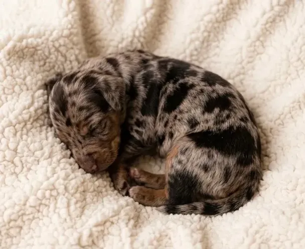 fêmea dachshund (salsichinha) Arlequim disponível!