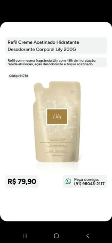 Refil Lily hidratante 200g