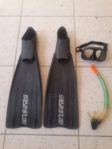 Pé de pato Seasub Velox N? 42/43 Máscara Super Puma canudo Oxer