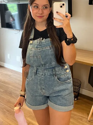 Jardineira jeans