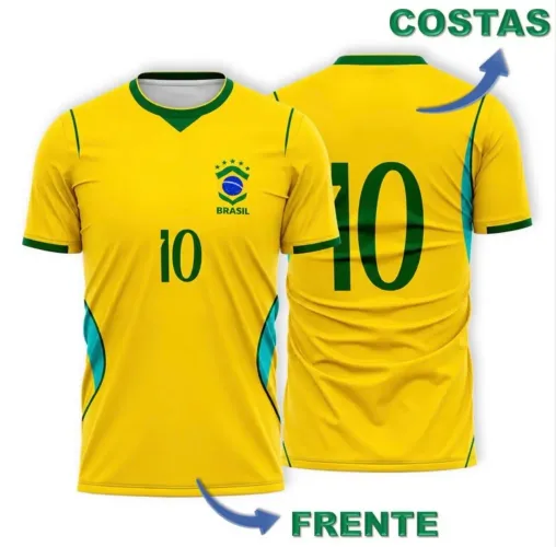 Camiseta Camisa Brasil Copa 2026 Amarela Torcida Dry-Fit Masculina