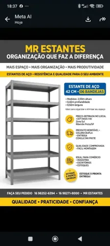Estantes de ferro reforças 