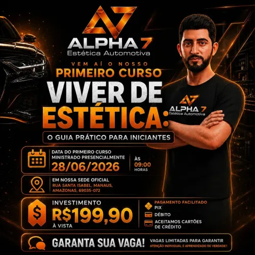 Curso para a estética automotiva turma iniciante 100% presencial 