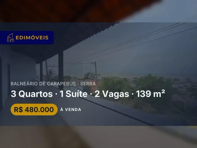 Apartamento 3 quartos em Balneário de Carapebus, vista panorâmica e sem taxa de condomínio