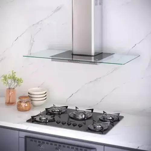 COIFA DE PAREDE Fogatti VIDRO RETO DUTO SLIM 90CM 220V INOX