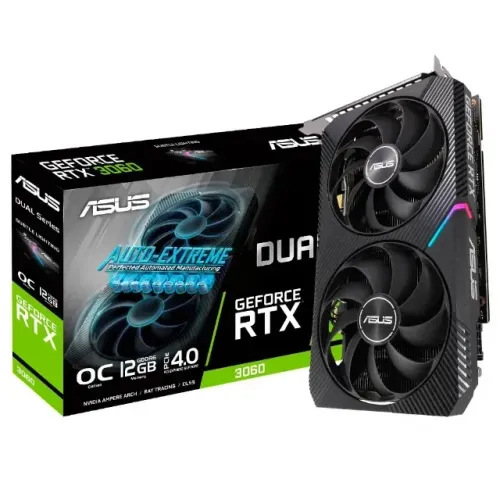 Placa de Vídeo RTX 3060 Asus Dual O12G V2 NVIDIA GeForce 12GB GDDR6 LHR DLSS Ray Tracing