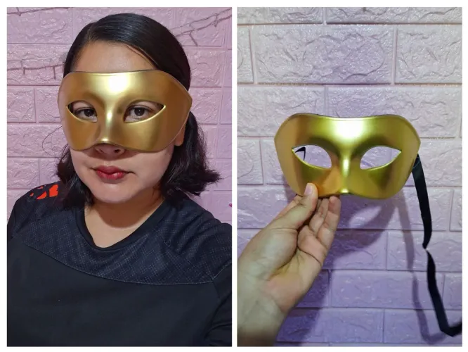 Máscara pra baile festa a fantasia dourada
